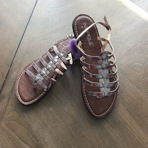 Boutique by Corkys Baker Women’s Strappy Sandals, Metallic Size 11